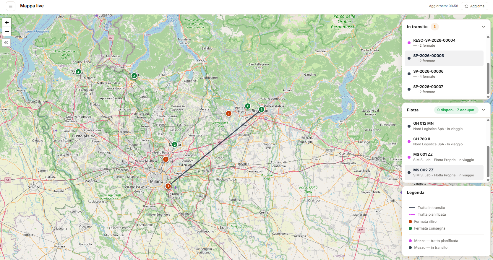 SmartPOD mappa live